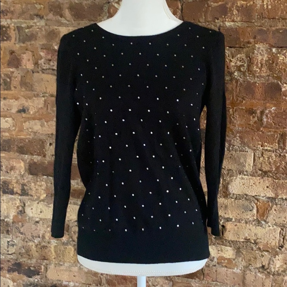 Barney’s outlet sequined sweater w/ sheer back